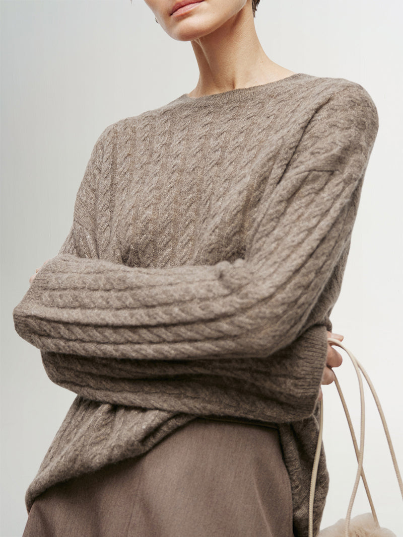 Cable Knit Cashmere Sweater - MEILLEUR MOMENT OFFICIAL STORE NEW YORK