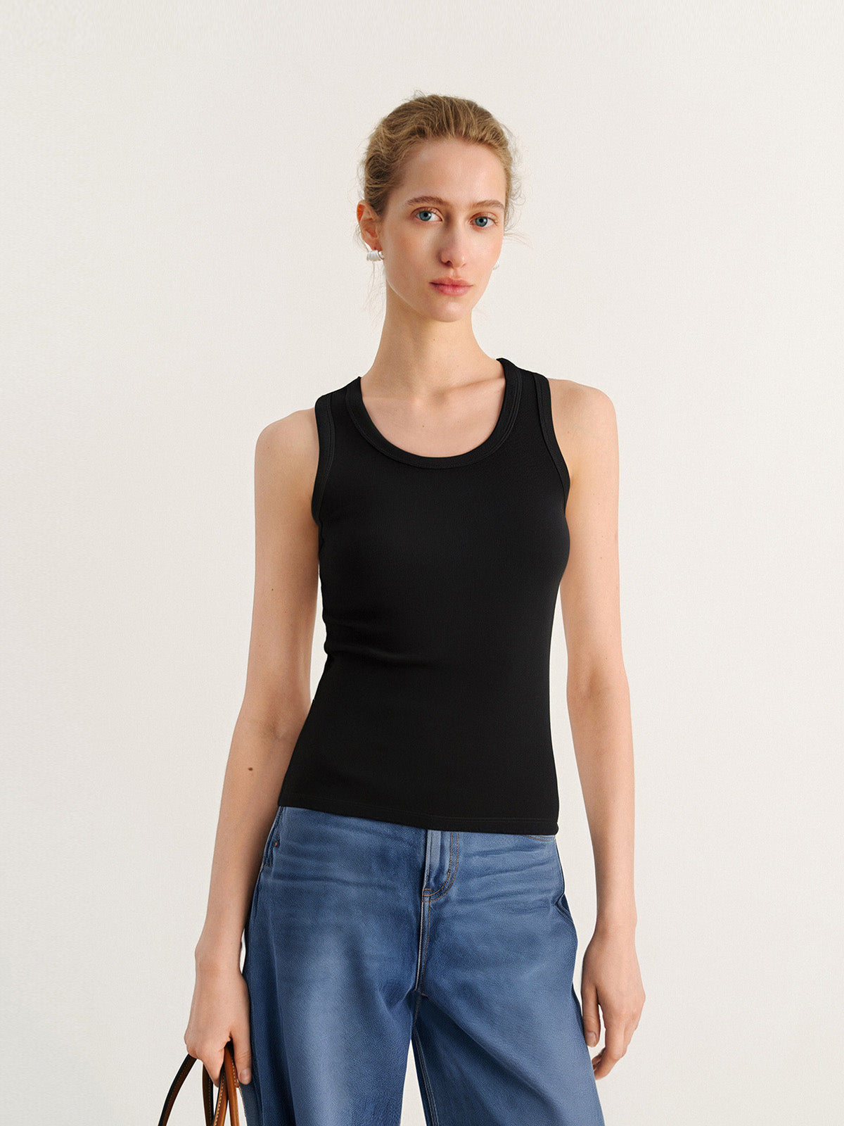 トップス PILE FLARE TANK TOPS Women's Black Cotton Tank Top – MEILLEUR MOMENT OFFICIAL STORE NEW
