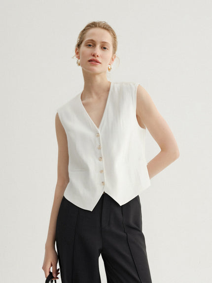 Linen Vest Top