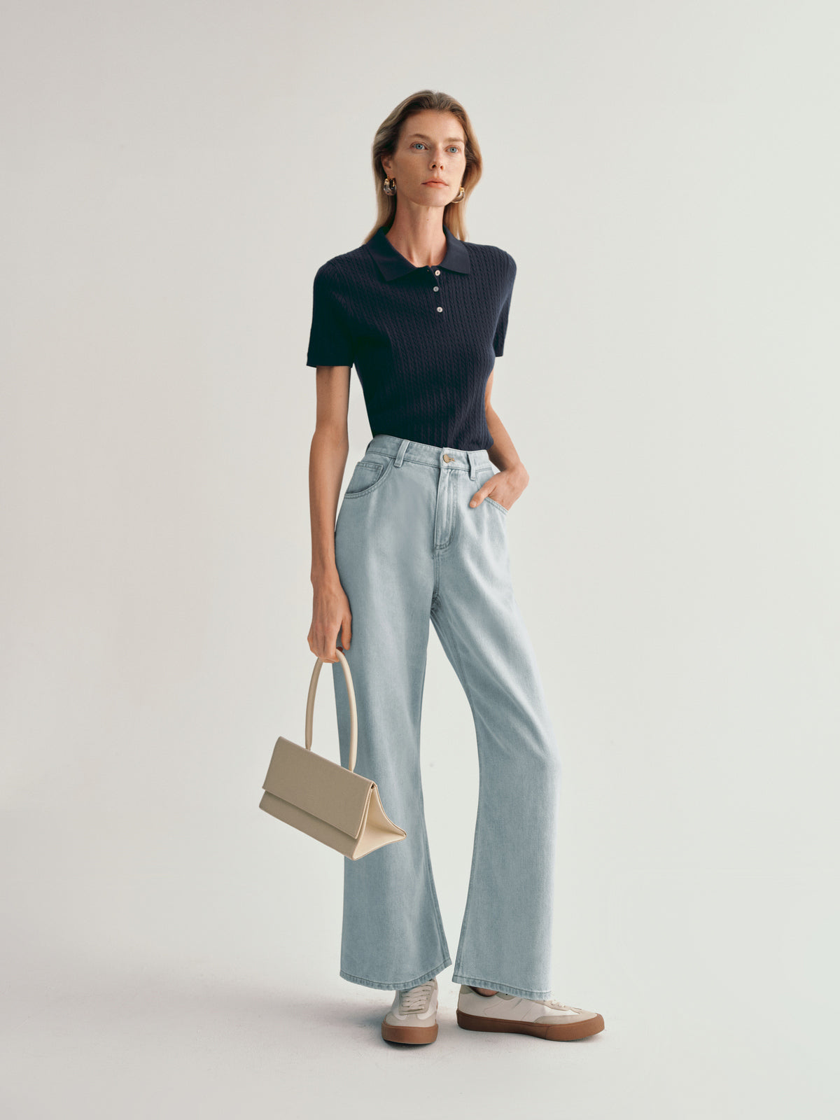 Ribbed-Knit Polo Shirt