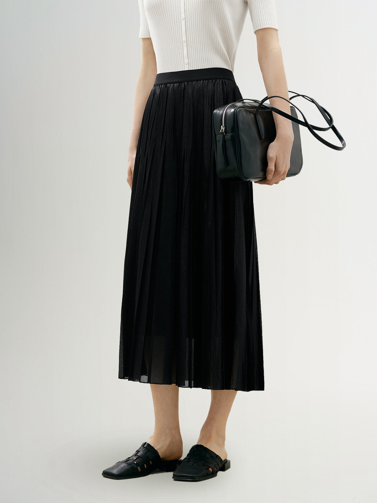 Pleated Maxi Skirt