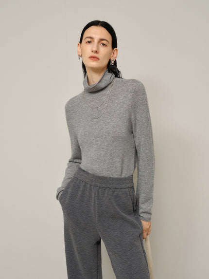 Gray Slim Fit Pure Cashmere Sweater 599A333004Q