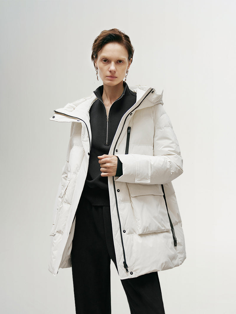 Goose Mid-Length Puffer Jacket - MEILLEUR MOMENT OFFICIAL STORE NEW YORK
