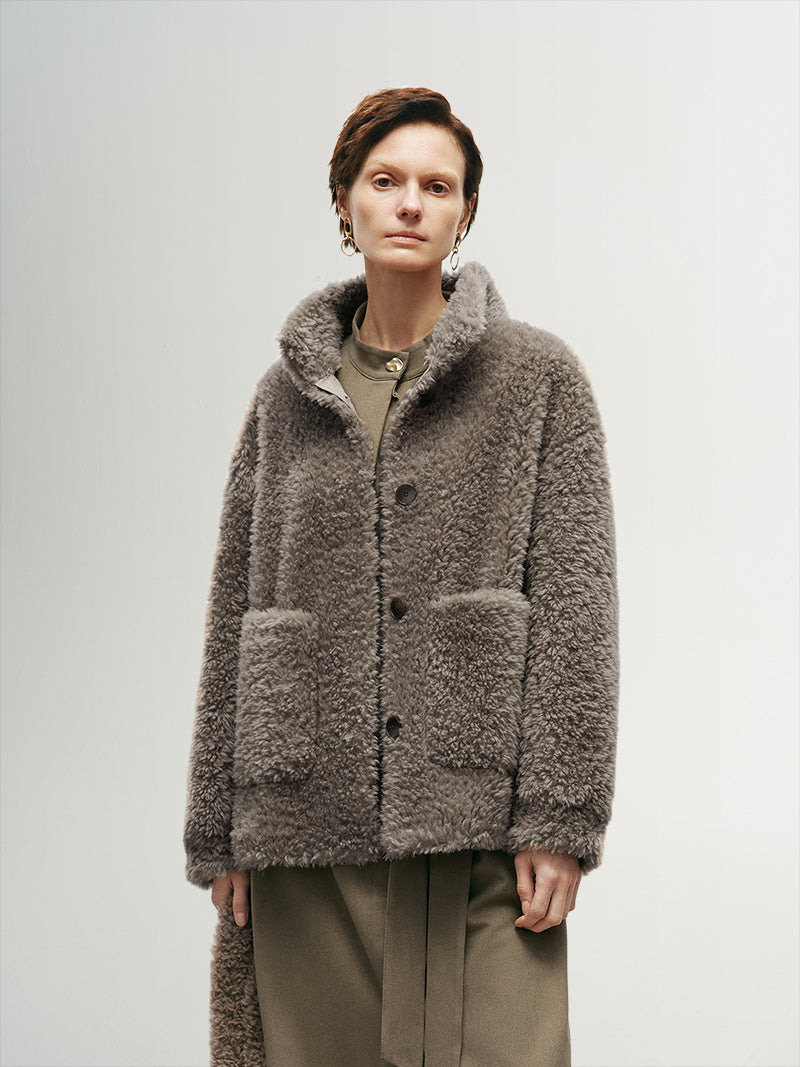 100% Wool Fluff Coat