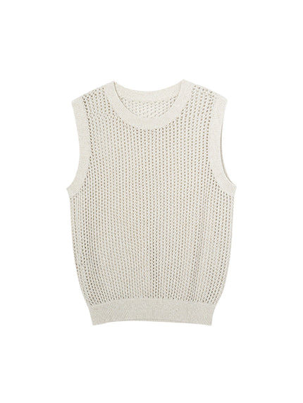 Linen Open-Knit Vest