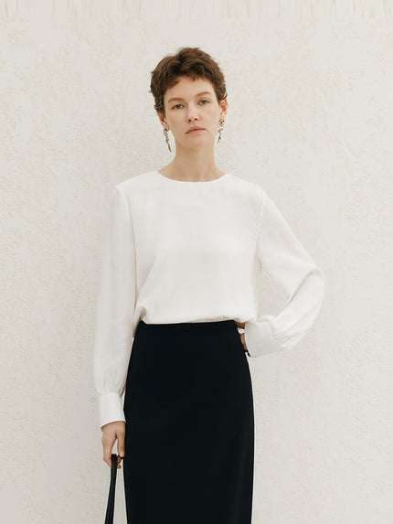 100% Silk Wave Texture Blouse