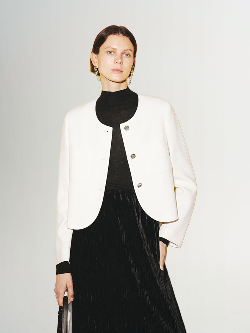 Tweed Cropped Jacket - MEILLEUR MOMENT OFFICIAL STORE NEW YORK