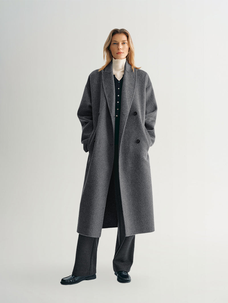 Women's Peak Lapel Wool Alpaca Coat – MEILLEUR MOMENT OFFICIAL
