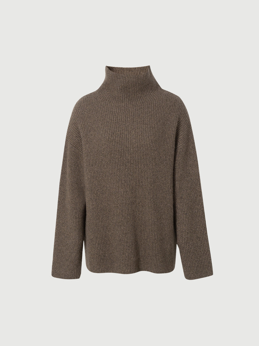 High-Neck Rabbit Wool Blend Sweater