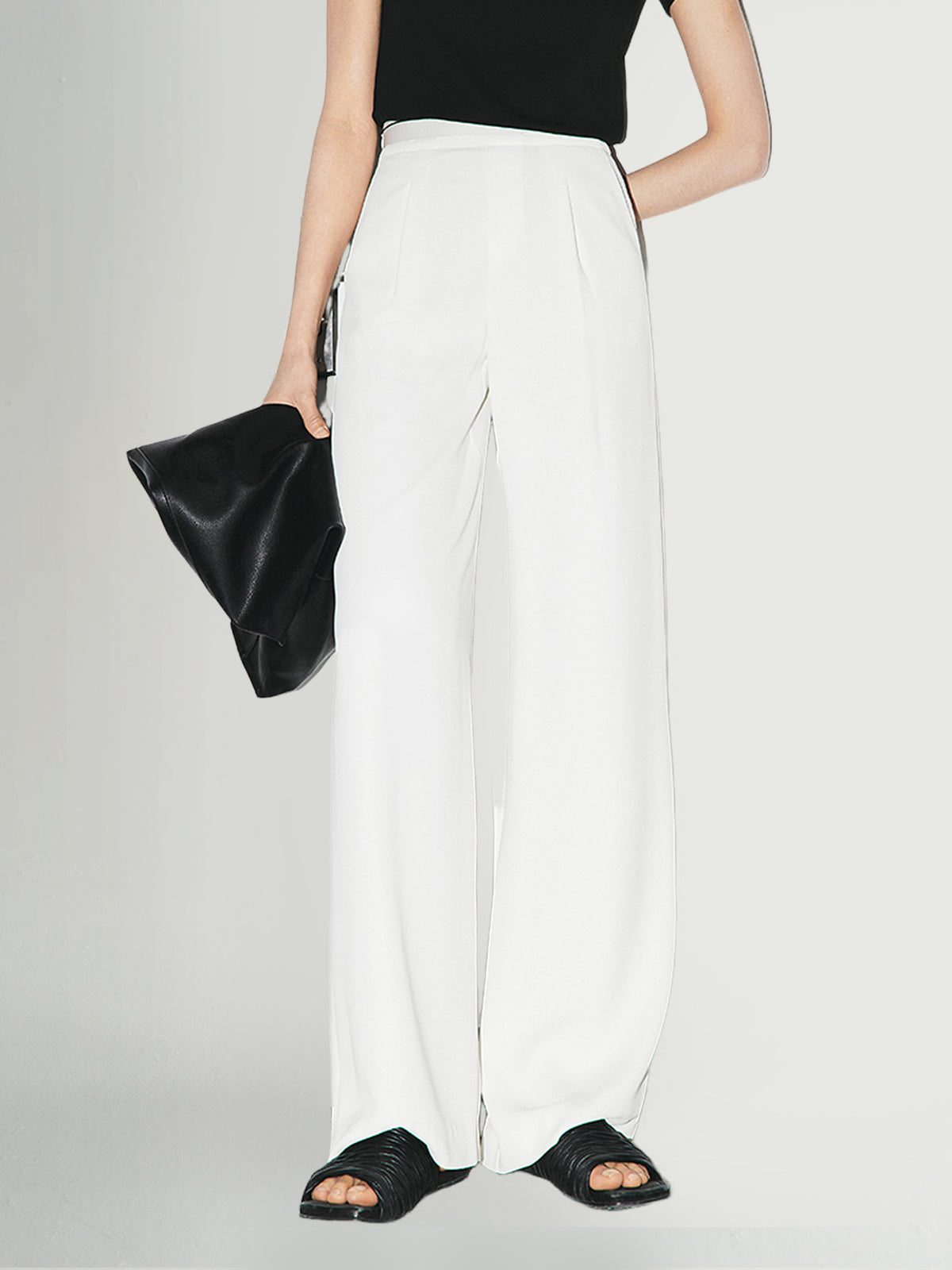 White flowing pants