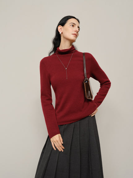 Merlot Pure Cashmere Slim Fit Sweater 5FA133603Q