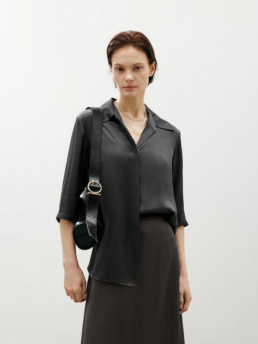 Pure Silk Half-Sleeve  Shirt