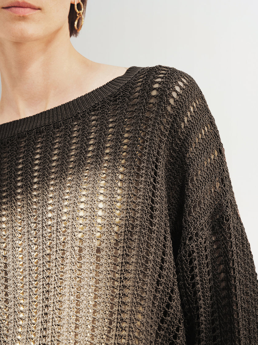 Crew Neck Open Knit Sweater - MEILLEUR MOMENT OFFICIAL STORE NEW YORK