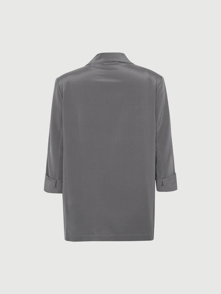 Single-Breasted Premium Silk Blazer