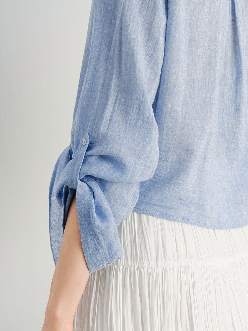 Cotton V Collar Shirt