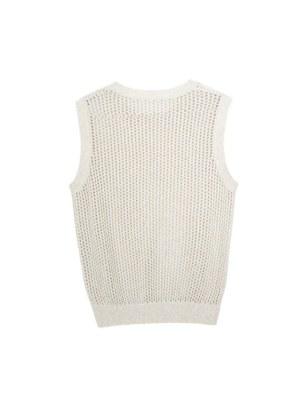 Linen Open-Knit Vest