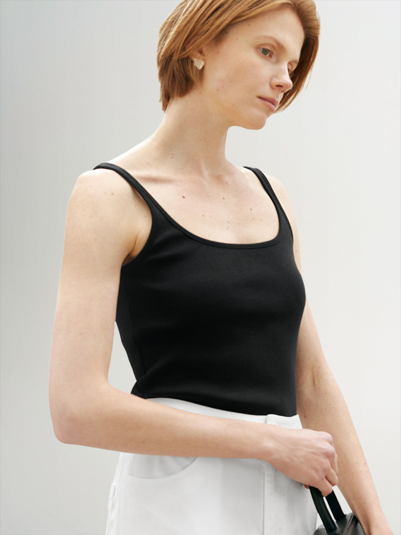 Round Neck Cotton Tankini Top