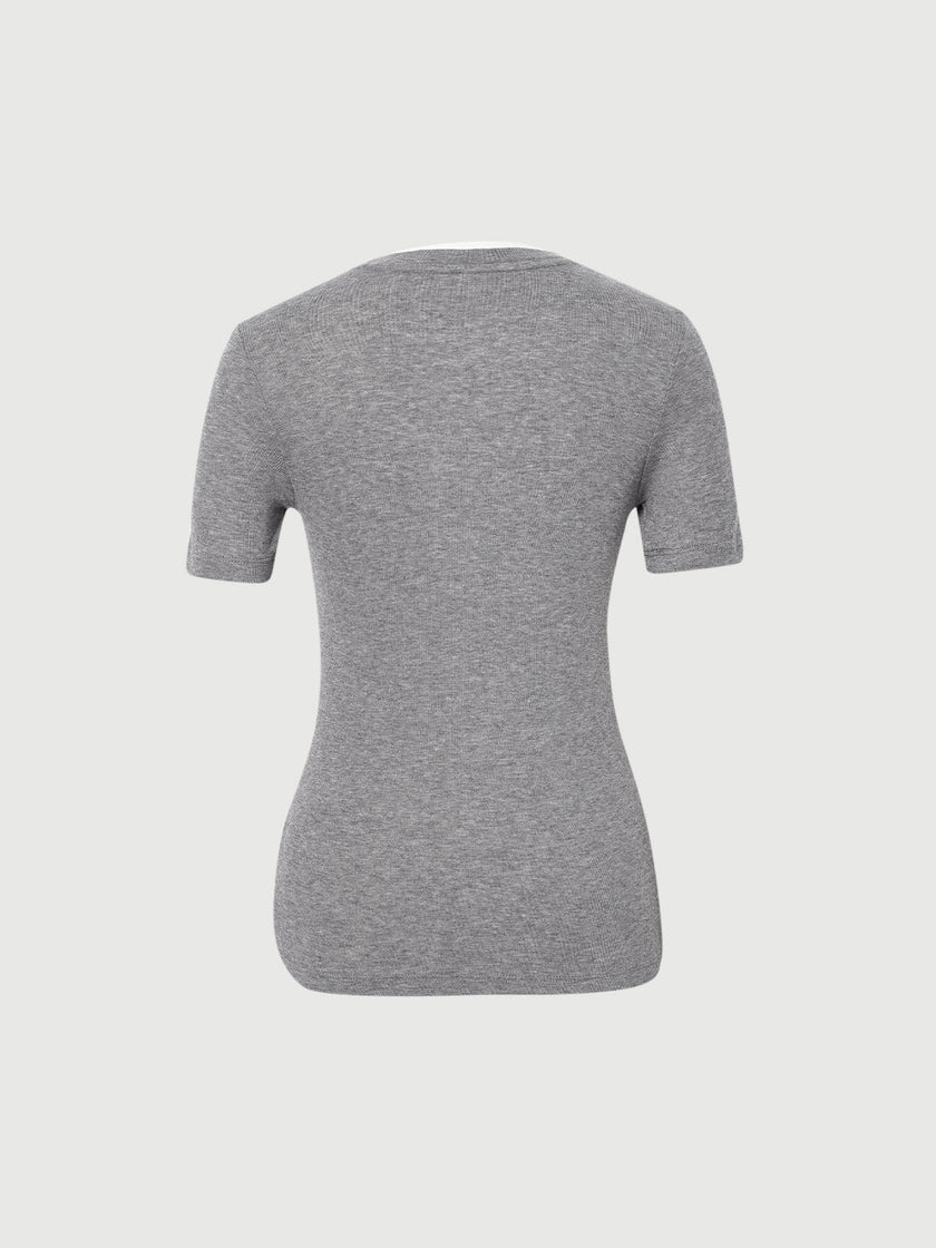 Slim Fit Lyocell Neck T-Shirt