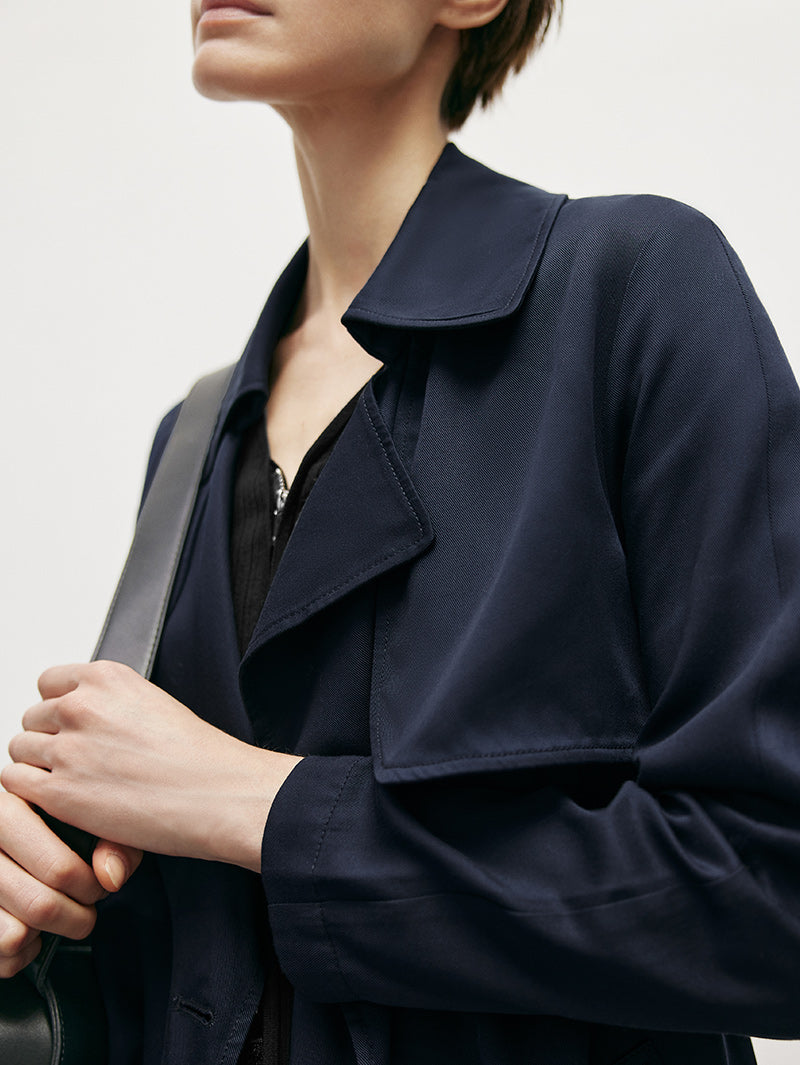 Pure Lyocell Trench Coat - MEILLEUR MOMENT OFFICIAL STORE NEW YORK