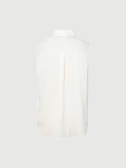 Sleeveless Silk Shirt Top