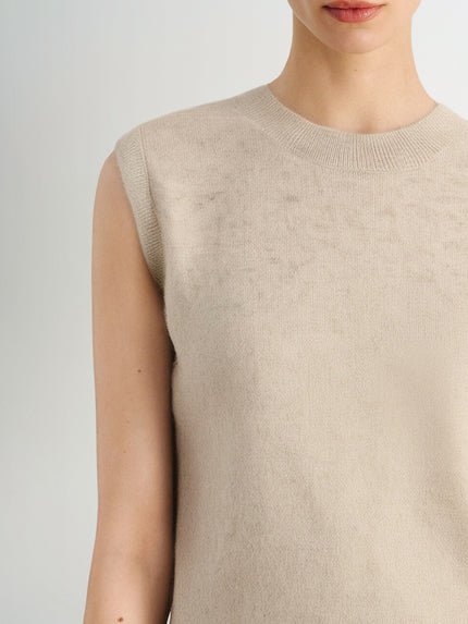 Pure Cashmere Sleeveless Crewneck