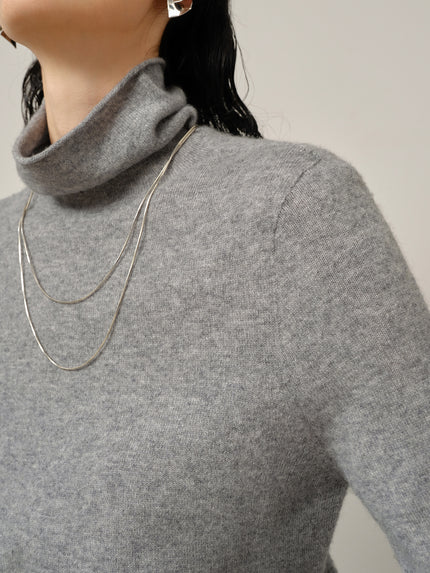 Gray Slim Fit Pure Cashmere Sweater 599A333004Q