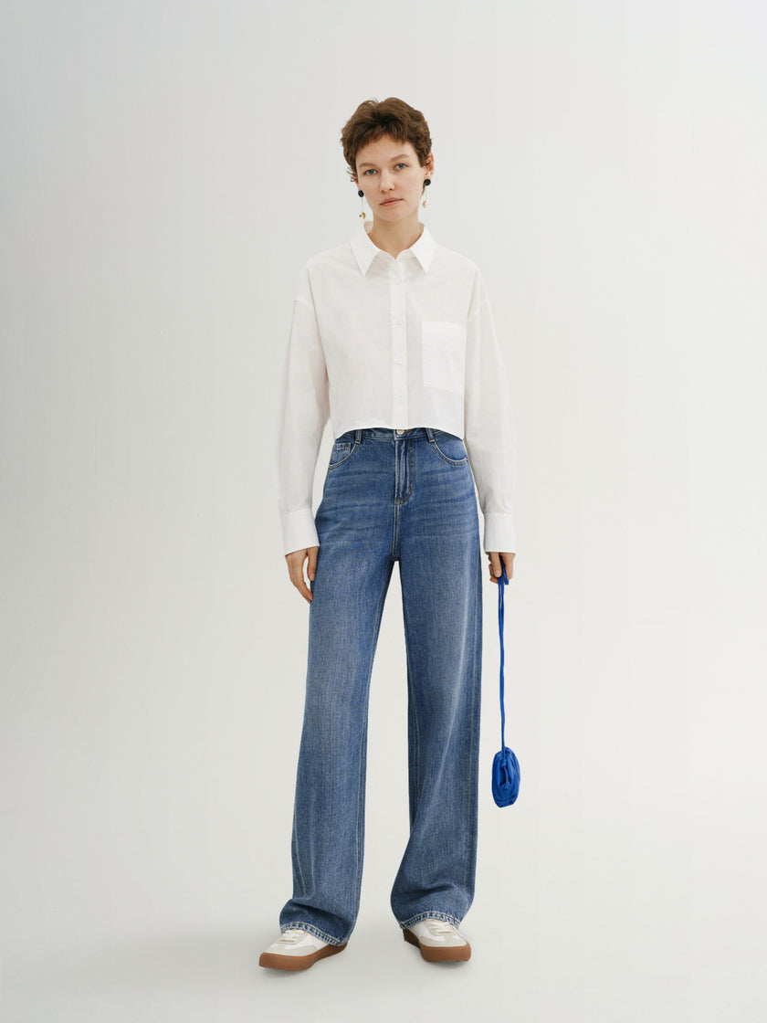 100% Cotton Cropped Shirt