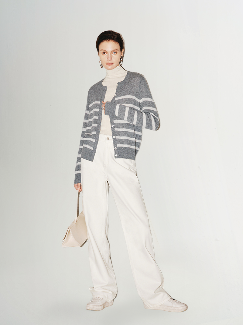 Striped Cashmere Cardigan