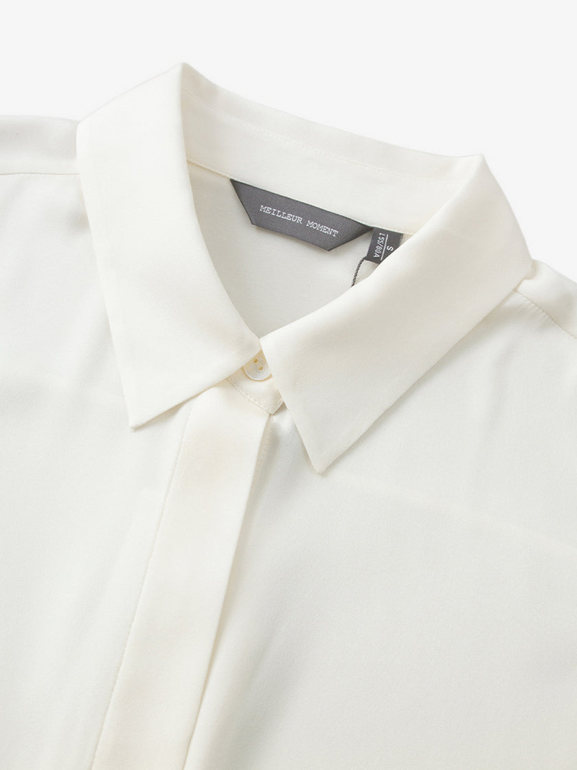 Sleeveless Silk Shirt Top