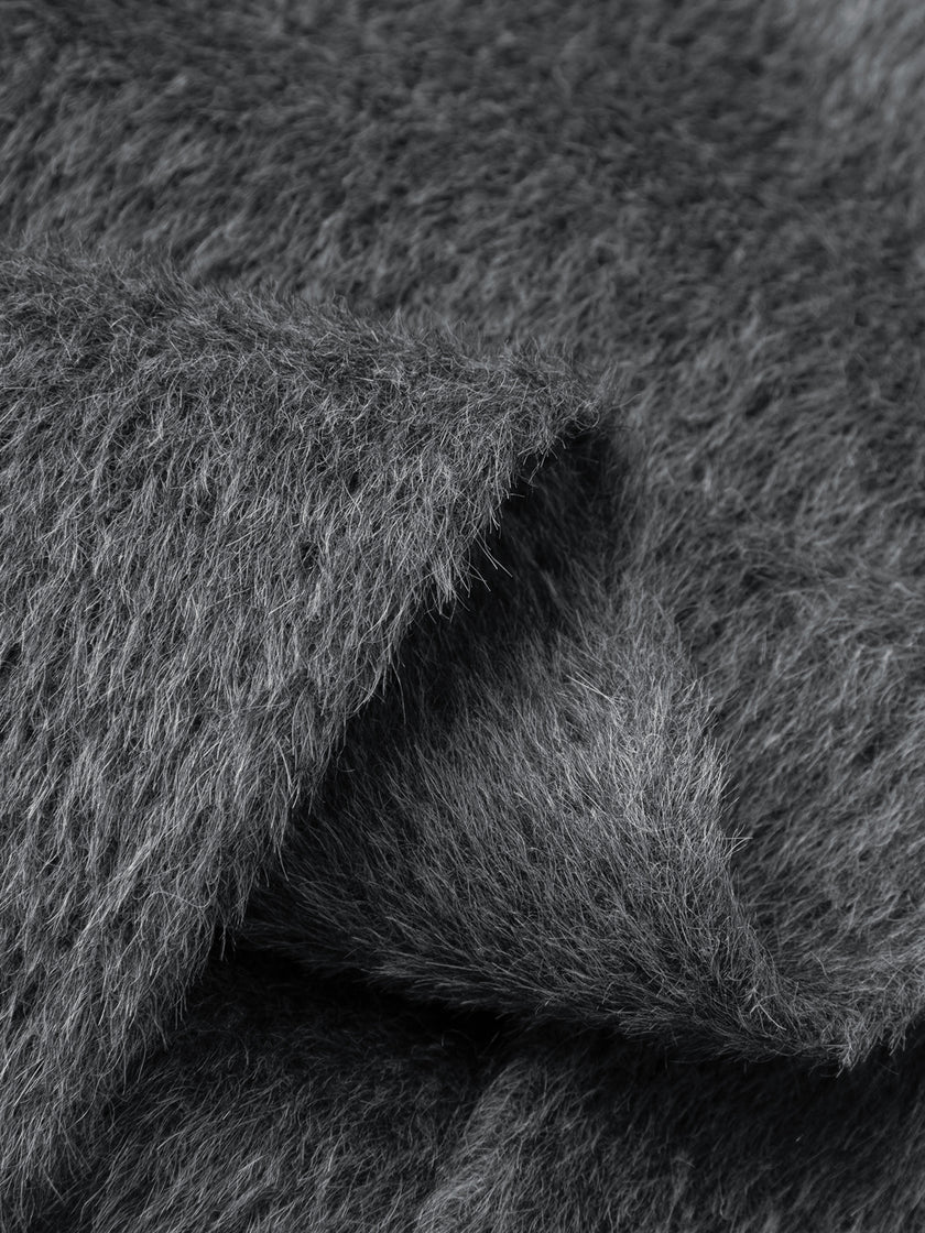 Peak Lapel Alpaca Wool Long Coat