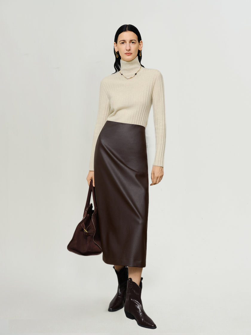 Turtleneck Cashmere Sweater Snow Mocha