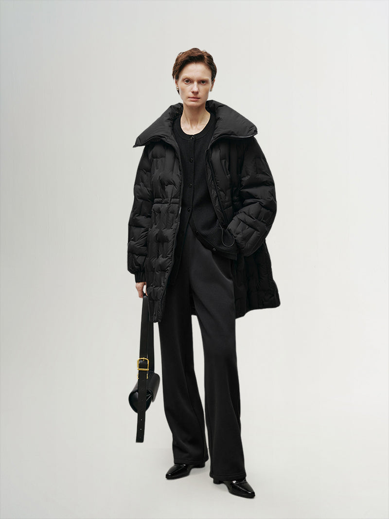 Goose Quilted Mid-Length Jacket - MEILLEUR MOMENT OFFICIAL STORE NEW YORK