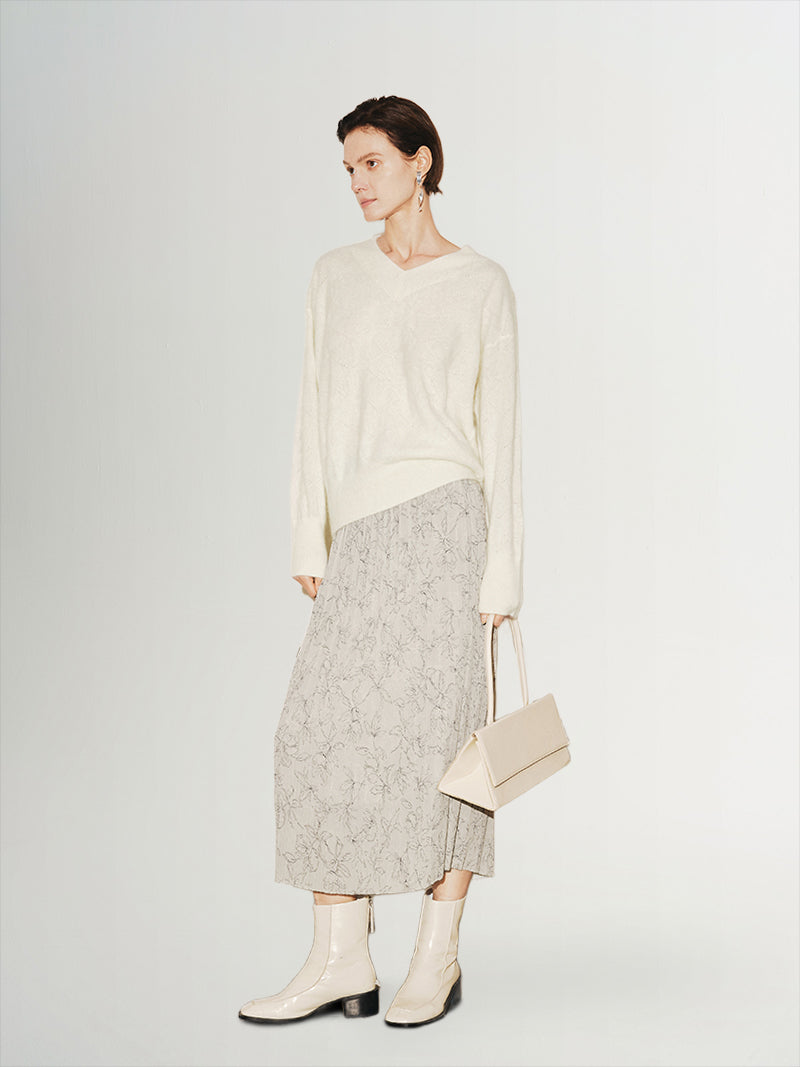 Chiffon Straight Fit Pleated Skirt - MEILLEUR MOMENT OFFICIAL STORE NEW YORK