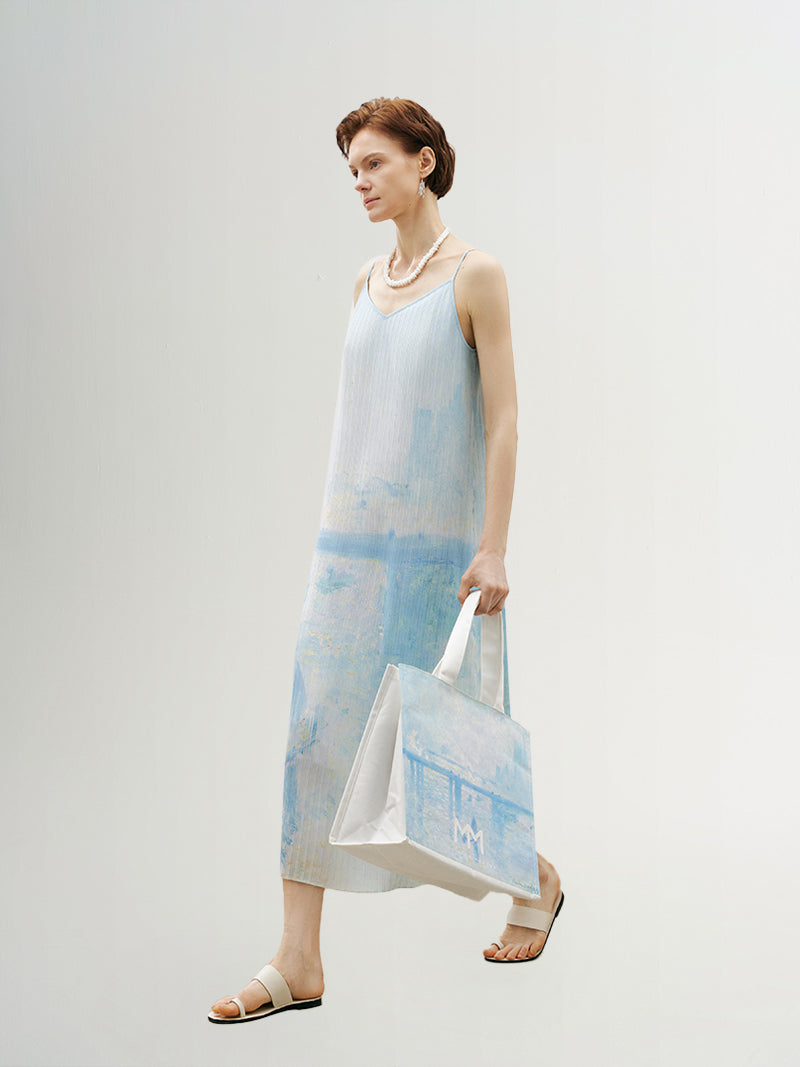 V Neck Pleated Slip Dress