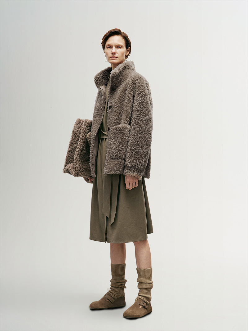100% Wool Fluff Coat