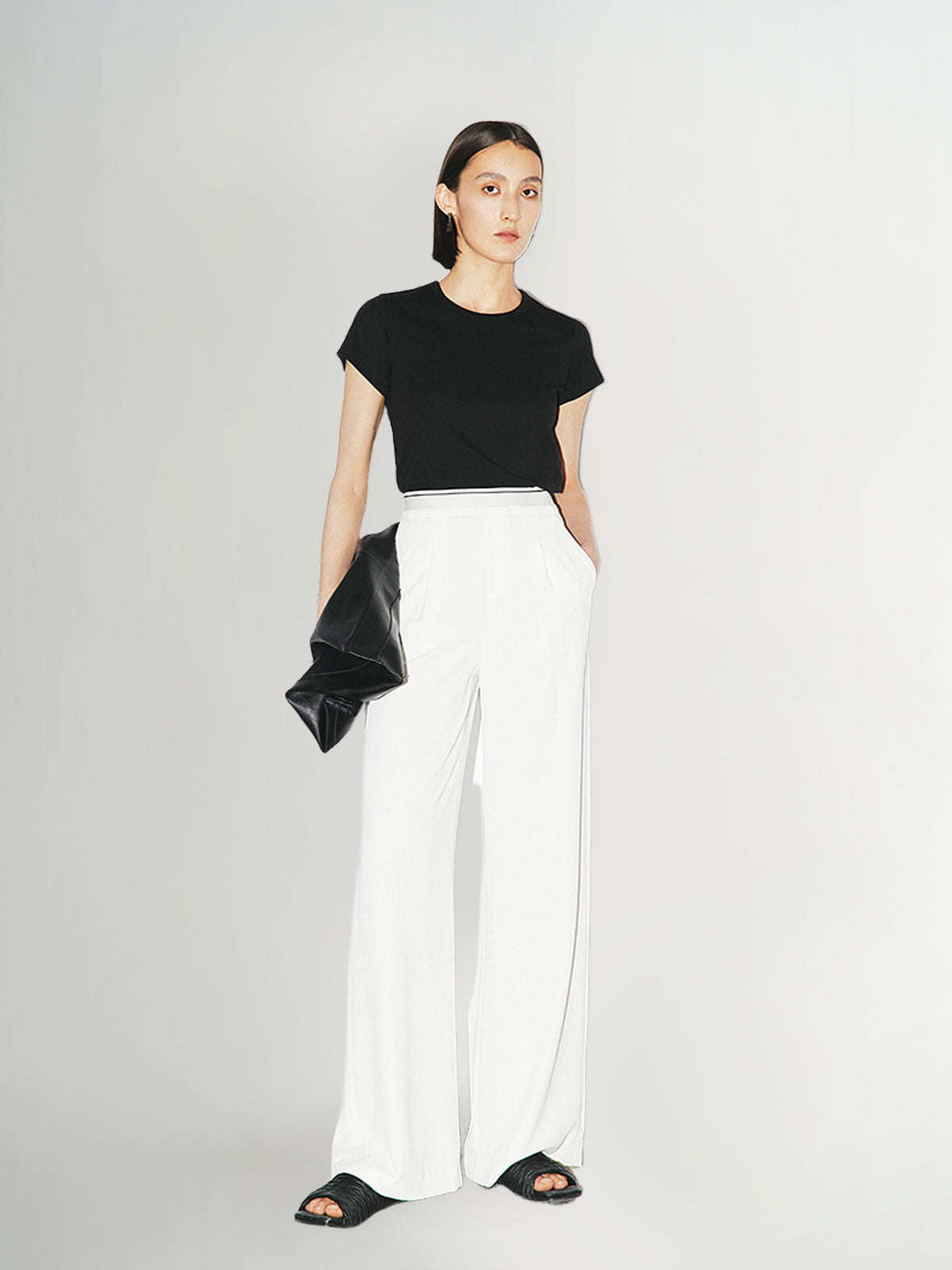 White flowing pants