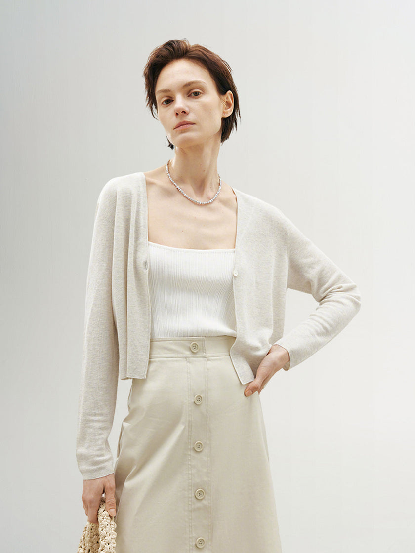 V Neck Summer Short Knit Cardigan