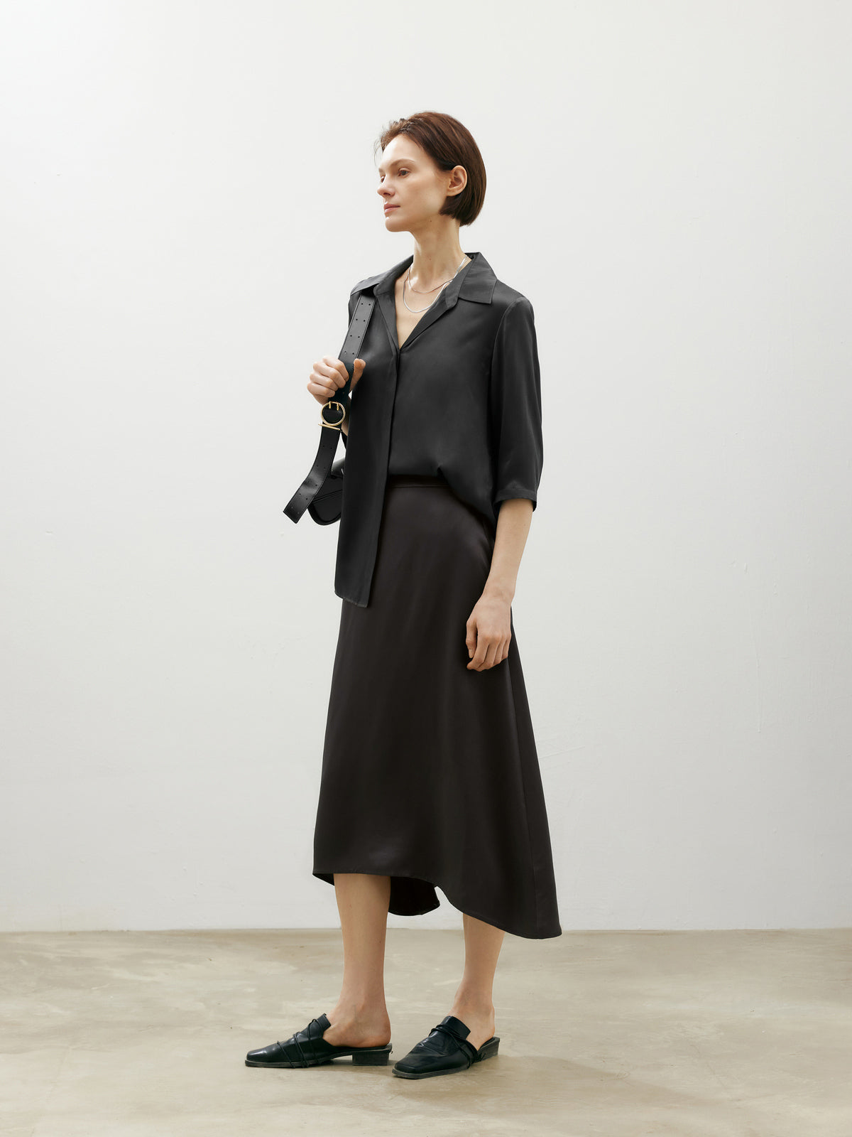 Pure Silk Half-Sleeve  Shirt