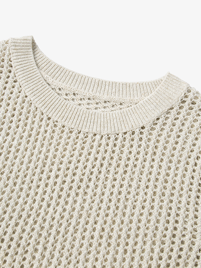Linen Open-Knit Vest