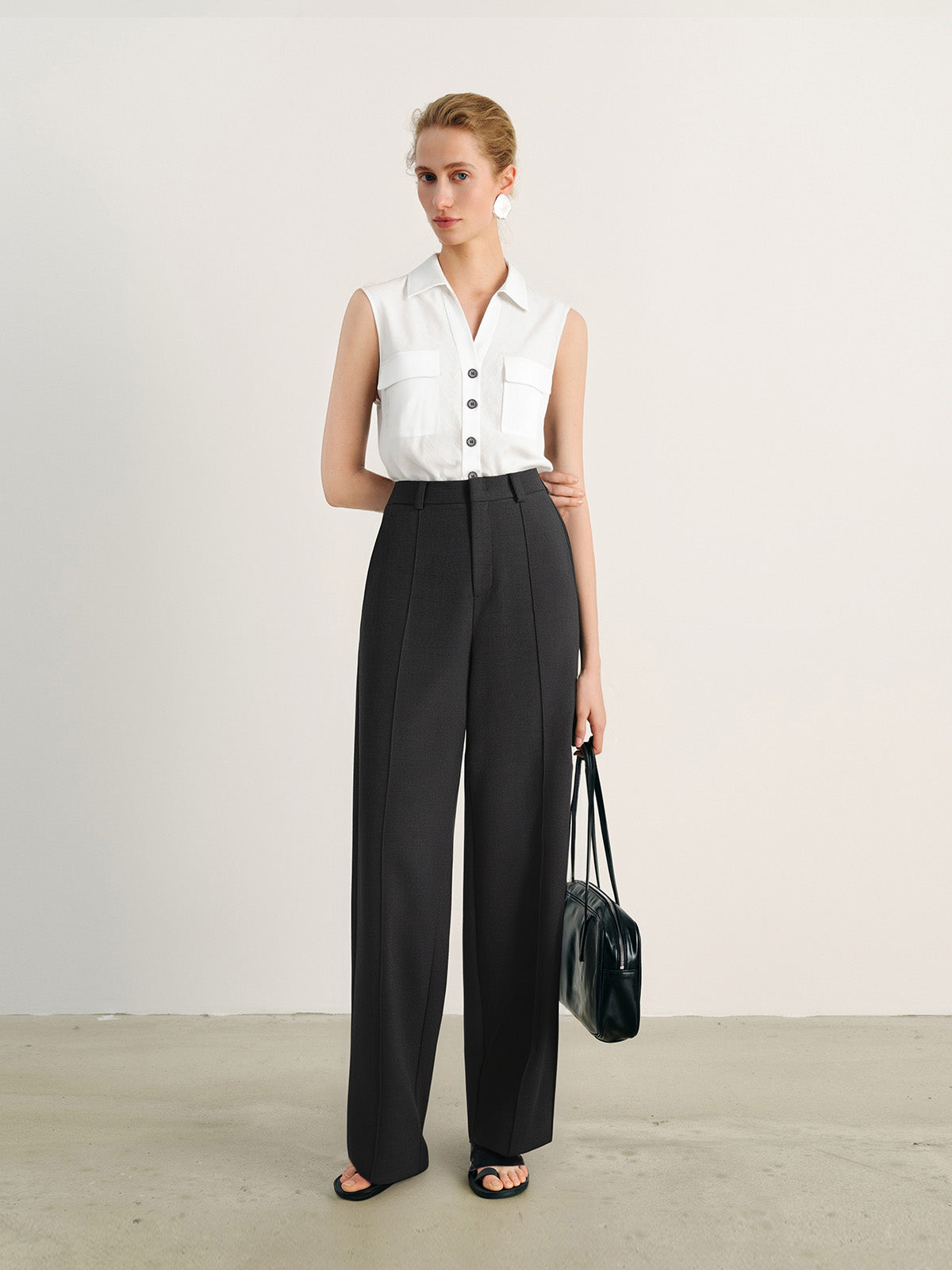 Sleeveless Polo 100% Linen Top