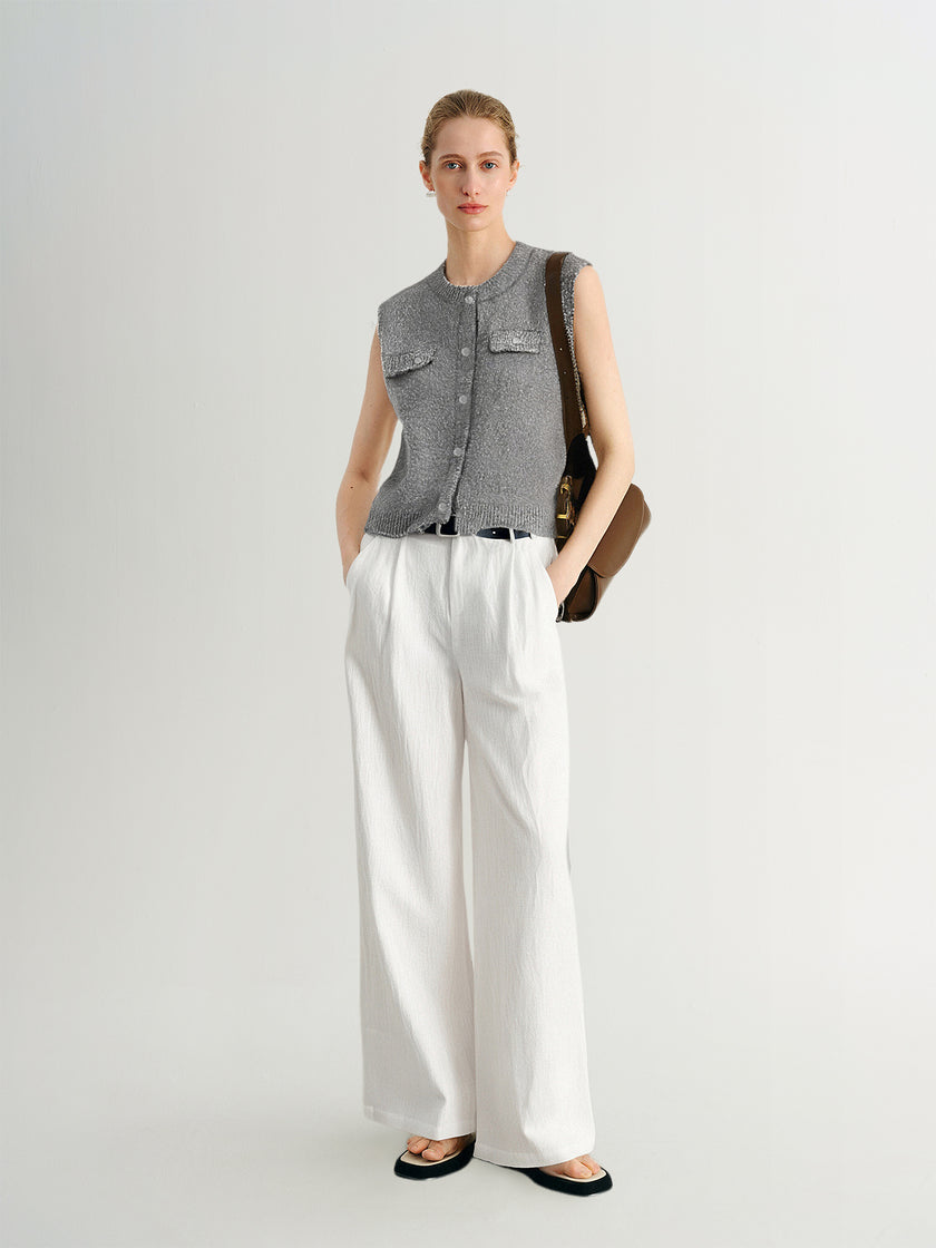 Metallic Sleeveless Knit  Vest