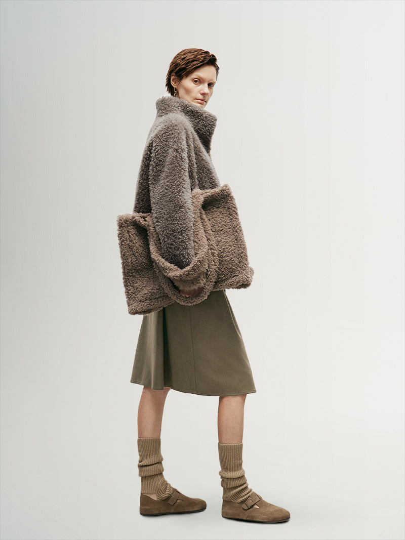 100% Wool Fluff Coat