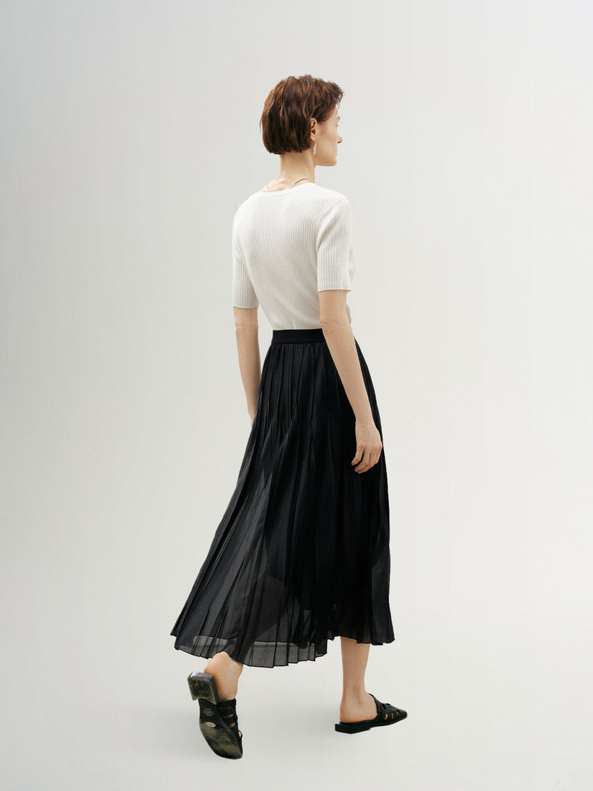 Pleated Maxi Skirt