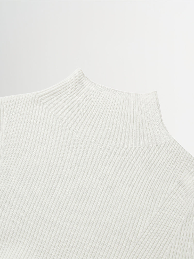Pure Wool Mock Neck Sweater - MEILLEUR MOMENT OFFICIAL STORE NEW YORK