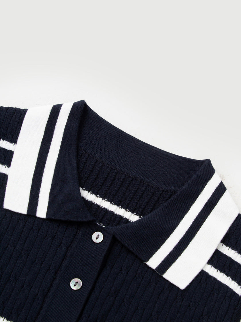 Polo Sleeveless Cotton Knit Top