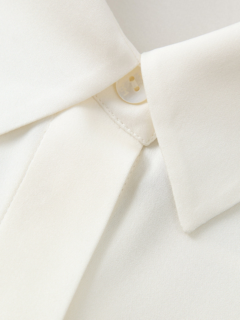Sleeveless Silk Shirt Top