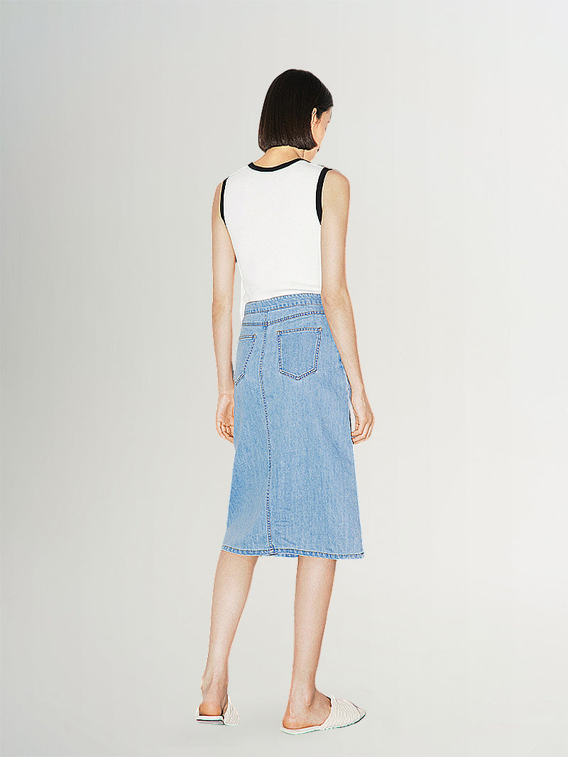 Midi Denim Skirt