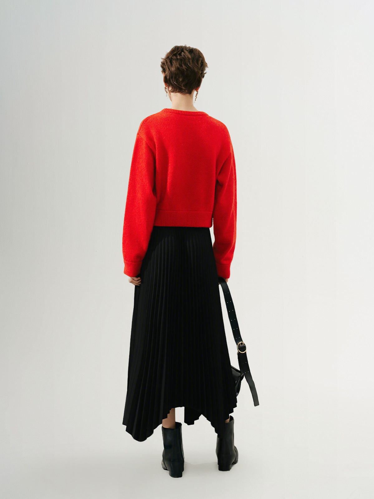 Pleated Handkerchief Maxi Skirt