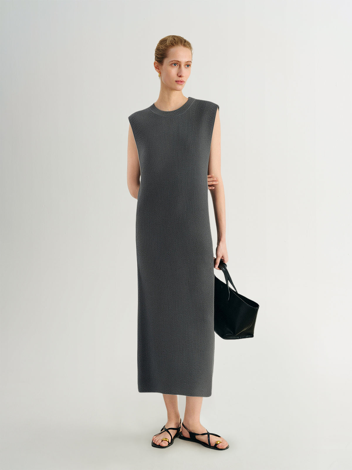 Sleeveless Wool-Blend Knit Dress