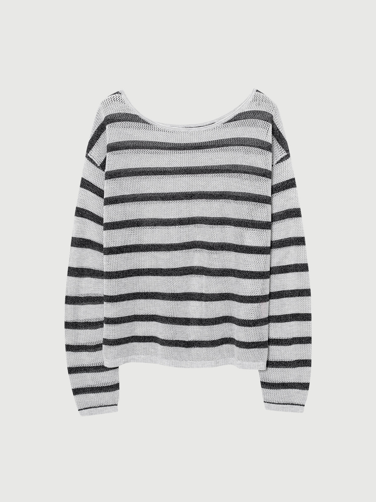 Oversized Striped Knit Pullover